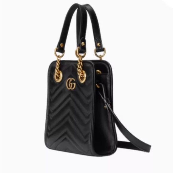 Gucci Black Marmont Matelasse Mini Bag New With Tags! - Picture 2 of 7